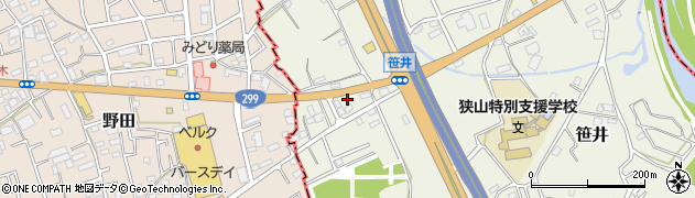 埼玉県狭山市笹井2824周辺の地図