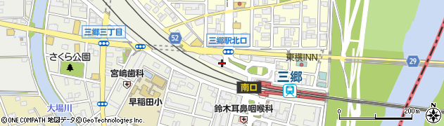 三郷駅北口自転車駐車場周辺の地図