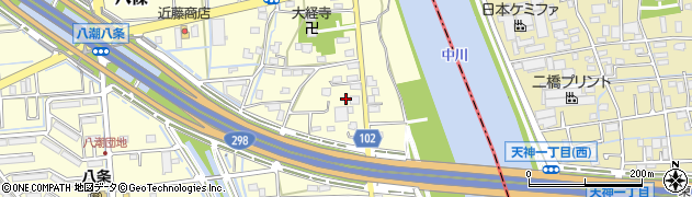 埼玉県八潮市八條3836周辺の地図