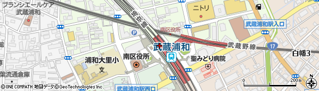 みずほ銀行武蔵浦和支店 ＡＴＭ周辺の地図