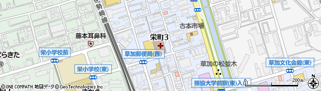 ゆうちょ銀行草加店周辺の地図