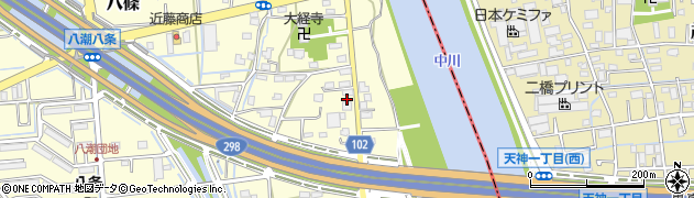 埼玉県八潮市八條3832-1周辺の地図