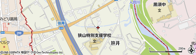 埼玉県狭山市笹井3076周辺の地図