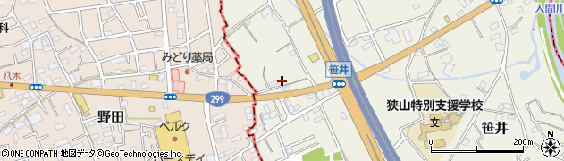 埼玉県狭山市笹井2815周辺の地図
