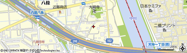 埼玉県八潮市八條3845-3周辺の地図