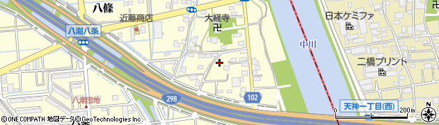 埼玉県八潮市八條3845-4周辺の地図