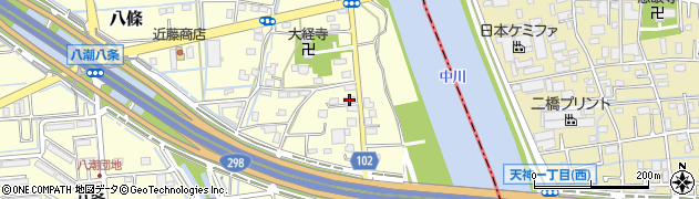 埼玉県八潮市八條3838周辺の地図