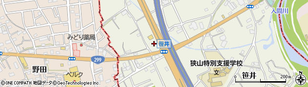 埼玉県狭山市笹井2677周辺の地図