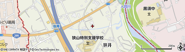 埼玉県狭山市笹井3073周辺の地図