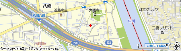 埼玉県八潮市八條3848周辺の地図