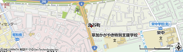 埼玉県草加市北谷町周辺の地図