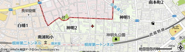 埼玉県さいたま市南区神明周辺の地図