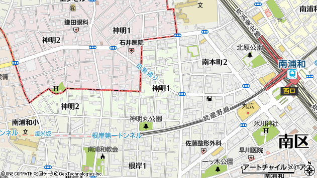 〒336-0023 埼玉県さいたま市南区神明の地図
