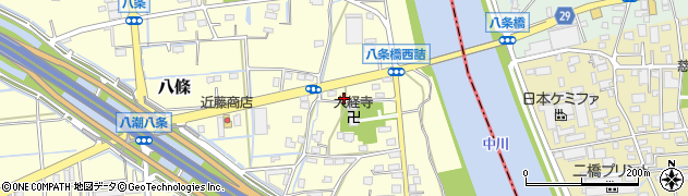 埼玉県八潮市八條3884周辺の地図