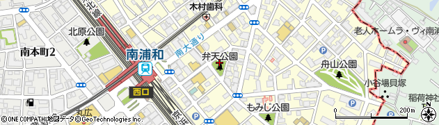 浦和弁天公園周辺の地図