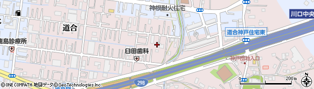 埼玉県川口市道合周辺の地図