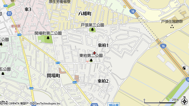 〒277-0017 千葉県柏市東柏の地図