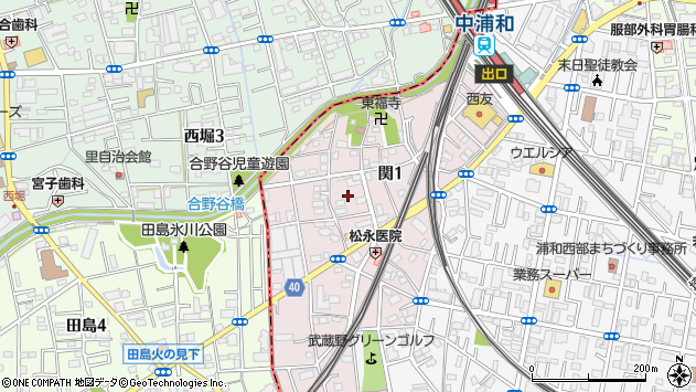 〒336-0038 埼玉県さいたま市南区関の地図