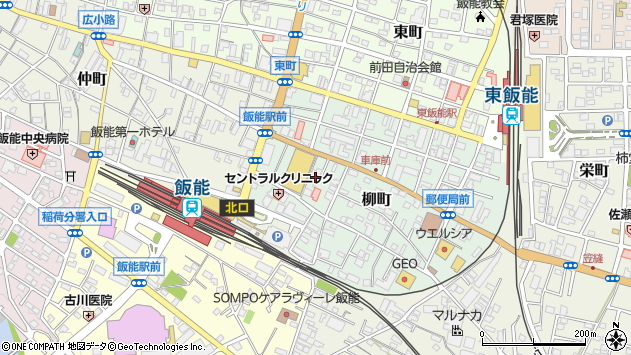 〒357-0035 埼玉県飯能市柳町の地図