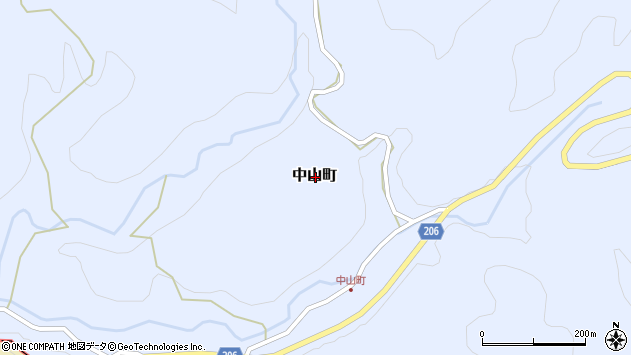 〒915-1226 福井県越前市中山町の地図