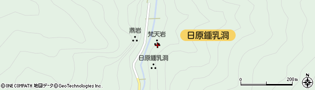 梵天岩周辺の地図