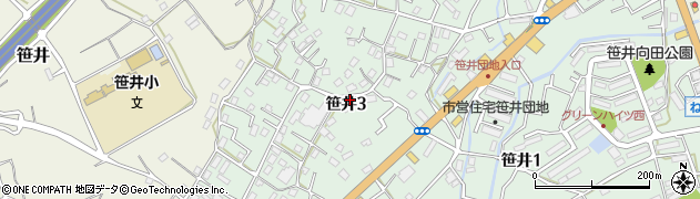 埼玉県狭山市笹井3丁目周辺の地図
