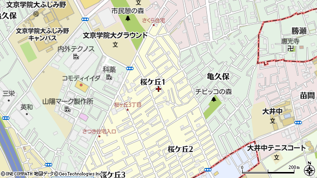 〒356-0059 埼玉県ふじみ野市桜ケ丘の地図