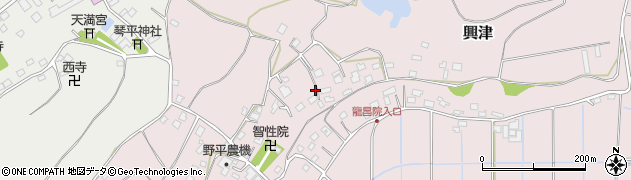 千葉県印旛郡栄町興津周辺の地図