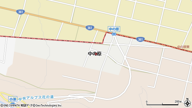 〒396-0031 長野県伊那市中の原の地図