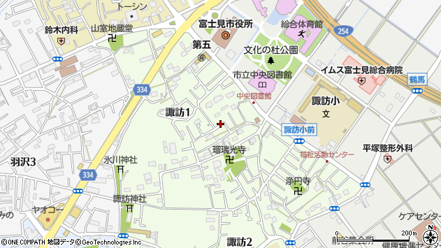 〒354-0023 埼玉県富士見市諏訪の地図
