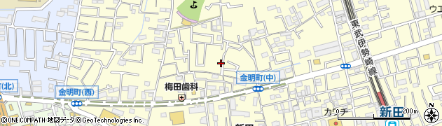 埼玉県草加市金明町周辺の地図