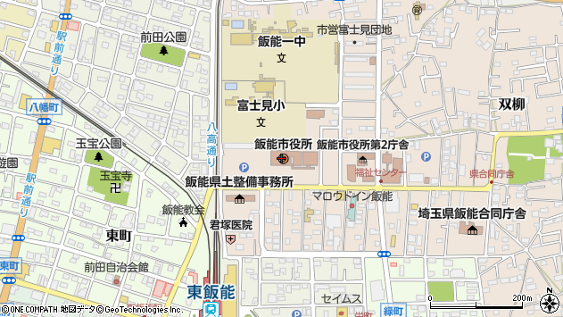 〒357-0000 埼玉県飯能市（以下に掲載がない場合）の地図