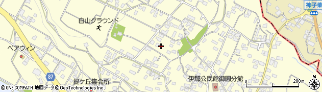 長野県伊那市御園周辺の地図