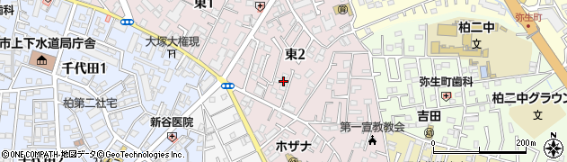 千葉県柏市東周辺の地図
