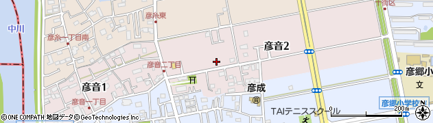 埼玉県三郷市彦音周辺の地図