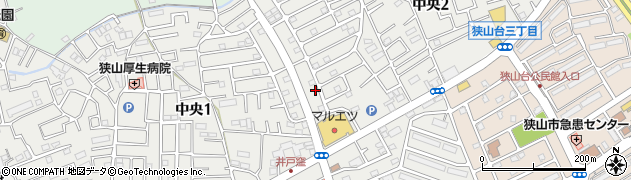 埼玉県狭山市中央周辺の地図