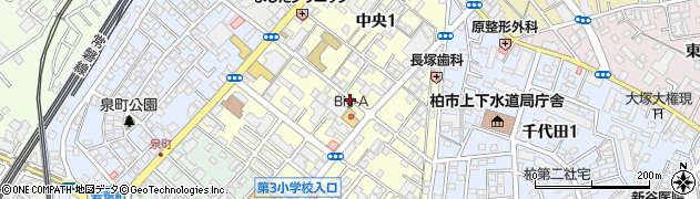 千葉県柏市中央周辺の地図