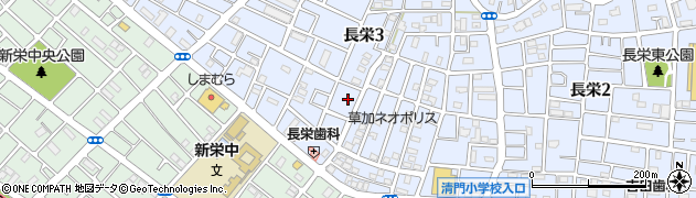 長栄西公園周辺の地図