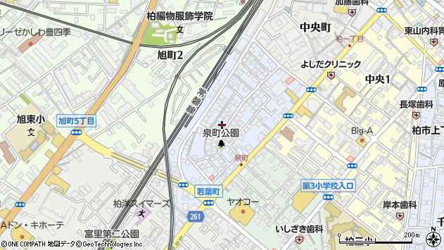 〒277-0022 千葉県柏市泉町の地図