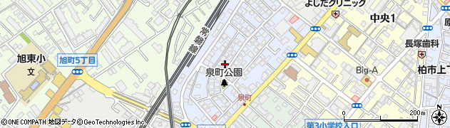 千葉県柏市泉町周辺の地図