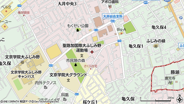 〒356-0058 埼玉県ふじみ野市大井中央の地図