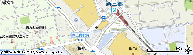 リパーク新三郷駅西口第１駐車場周辺の地図