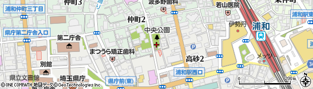 浦和中央公園周辺の地図