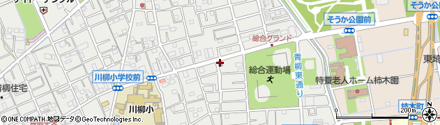 埼玉県　警察署草加警察署青柳交番周辺の地図