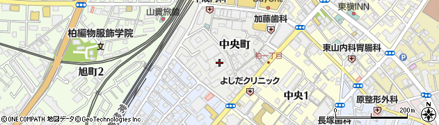 千葉県柏市中央町周辺の地図