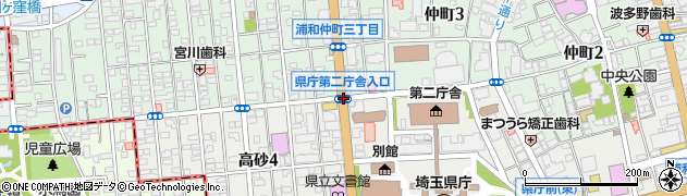 県庁第二庁舎入口周辺の地図