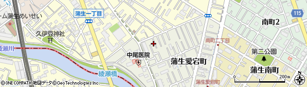 埼玉県越谷市蒲生愛宕町2周辺の地図