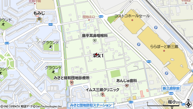 〒341-0011 埼玉県三郷市采女の地図