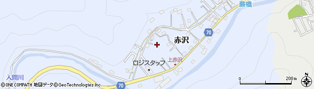 埼玉県飯能市赤沢周辺の地図