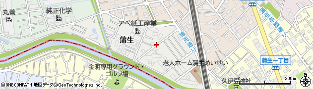 埼玉県越谷市蒲生周辺の地図